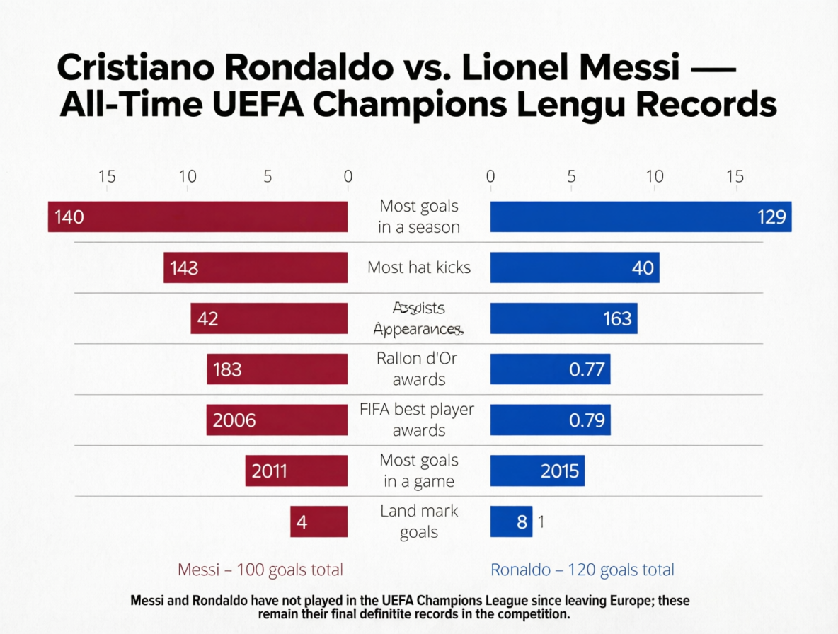 4. champions league performance ronaldo vs messi